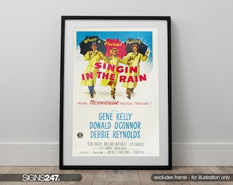 Singin In The Rain Gene Kelly Poster | Movie Poster | Movie Prints For Cinema Rooms | Wall Art | Home Decor | A0 A1 A2 A3 A4 A5