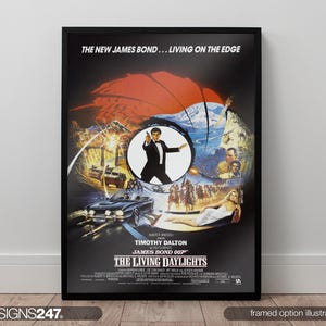 The Living Daylights James Bond 007 Timothy Dalton Movie Poster | Movie Prints For Cinema Rooms | Wall Art | Home Decor | A0 A1 A2 A3 A4 A5