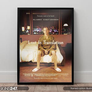 Lost In Translation Movie Poster | Bill Murray | Scarlett Johansson | Sofia Coppola | 2003 | Wall Art Print | Home Decor | A0 A1 A2 A3 A4 A5