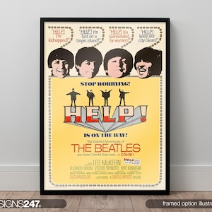 The Beatles Help Poster | Movie Poster | Movie Prints For Cinema Rooms | Wall Art | Home Decor | A0 A1 A2 A3 A4 A5