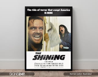 L'affiche brillante | Affiche de film | Jack Nicholson | Stanley Kubrick | 1980 | Impressions de films pour salles de cinéma | Décoration d'intérieur | A0 A1 A2 A3 A4 A5