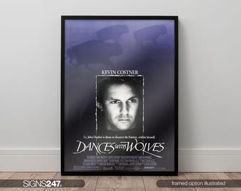 Dances With Wolves Movie Poster | Kevin Costner | Mary McDonnell | 1990 | Movie Prints For Cinema Rooms | Home Decor | A0 A1 A2 A3 A4 A5