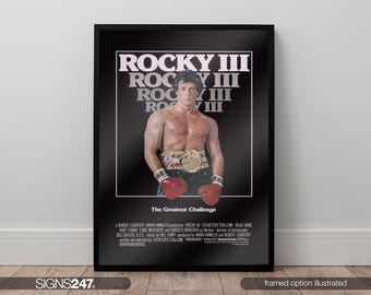 Rocky 3 Poster | Movie Poster | Sylvester Stallone | 1982 | Movie Prints For Cinema Rooms | Wall Art | Home Decor | A0 A1 A2 A3 A4 A5
