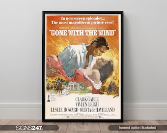 Gone With The Wind Clark Gable Poster | Movie Poster | Movie Prints For Cinema Rooms | Wall Art | Home Decor | A0 A1 A2 A3 A4 A5