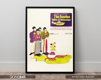 The Beatles Yellow Submarine Movie Film Print Poster Poster | Movie Poster | Movie Prints For Cinema Rooms | Home Decor | A0 A1 A2 A3 A4 A5