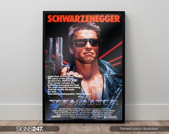 The Terminator Arnold Schwarzenegger Poster | Movie Poster | Movie Prints For Cinema Rooms | Wall Art | Home Decor | A0 A1 A2 A3 A4 A5