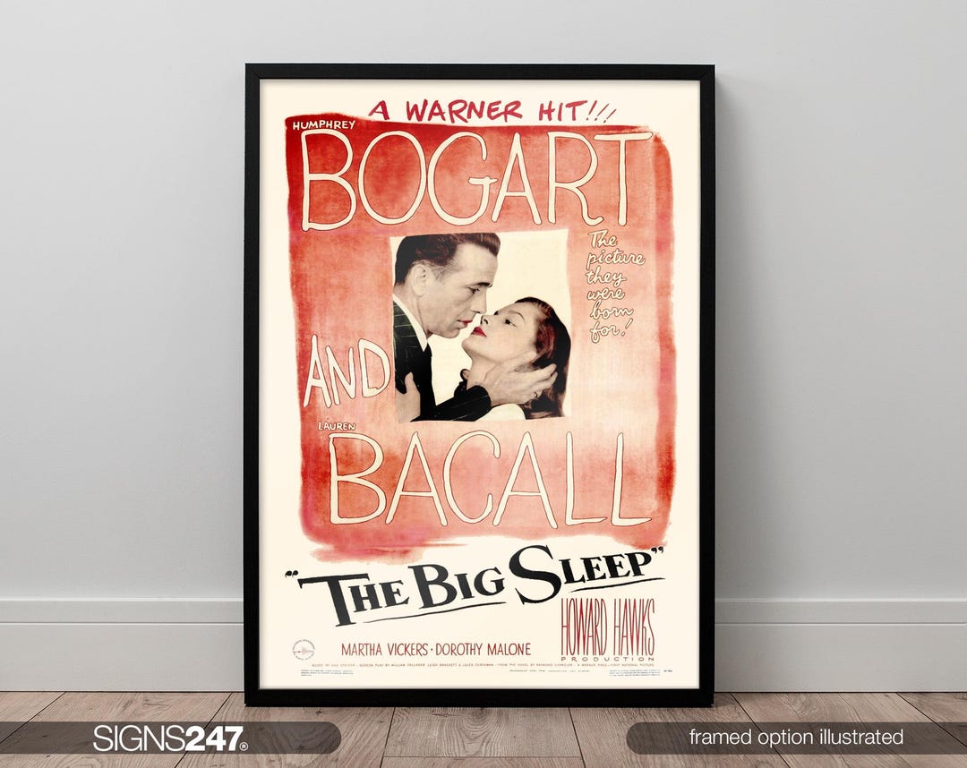 The Big Sleep Poster | Humphrey Bogart | Lauren Bacall | Martha Vickers ...