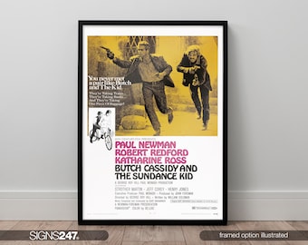 Butch Cassidy The Sundance Kid Robert Redford Paul Newman Movie Poster | Movie Prints For Cinema Rooms | Home Decor | A0 A1 A2 A3 A4 A5