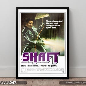 Shaft Poster | Richard Roundtree | Moses Gunn | 1971 | Movie Poster | Movie Prints For Cinema Rooms | Home Decor | A0 A1 A2 A3 A4 A5