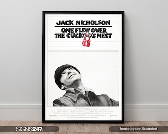 One Flew Over The Cuckoo's Nest Poster | Movie Poster | Movie Prints For Cinema Rooms | Wall Art | Home Decor | A0 A1 A2 A3 A4 A5
