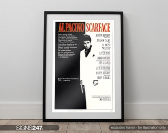 Scarface Poster | Movie Poster | Movie Prints For Cinema Rooms | Wall Art | Home Decor | A0 A1 A2 A3 A4 A5