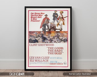 The Good The Bad And The Ugly Clint Eastwood Movie Poster | Movie Prints For Cinema Rooms | Wall Art | Home Decor | A0 A1 A2 A3 A4 A5