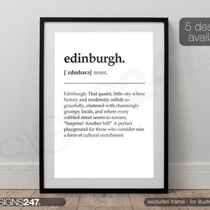 Edinburgh Poster | Edinburgh Definition Poster | Gedrucktes POSTER | Witzig | Posterdrucke | Wandkunst | Wohnkultur | A0 A1 A2 A3 A4 A5