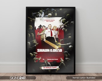 Shaun Of The Dead Poster | Movie Poster | 2004 | Movie Prints For Cinema Rooms | Wall Art | Home Decor | A0 A1 A2 A3 A4 A5