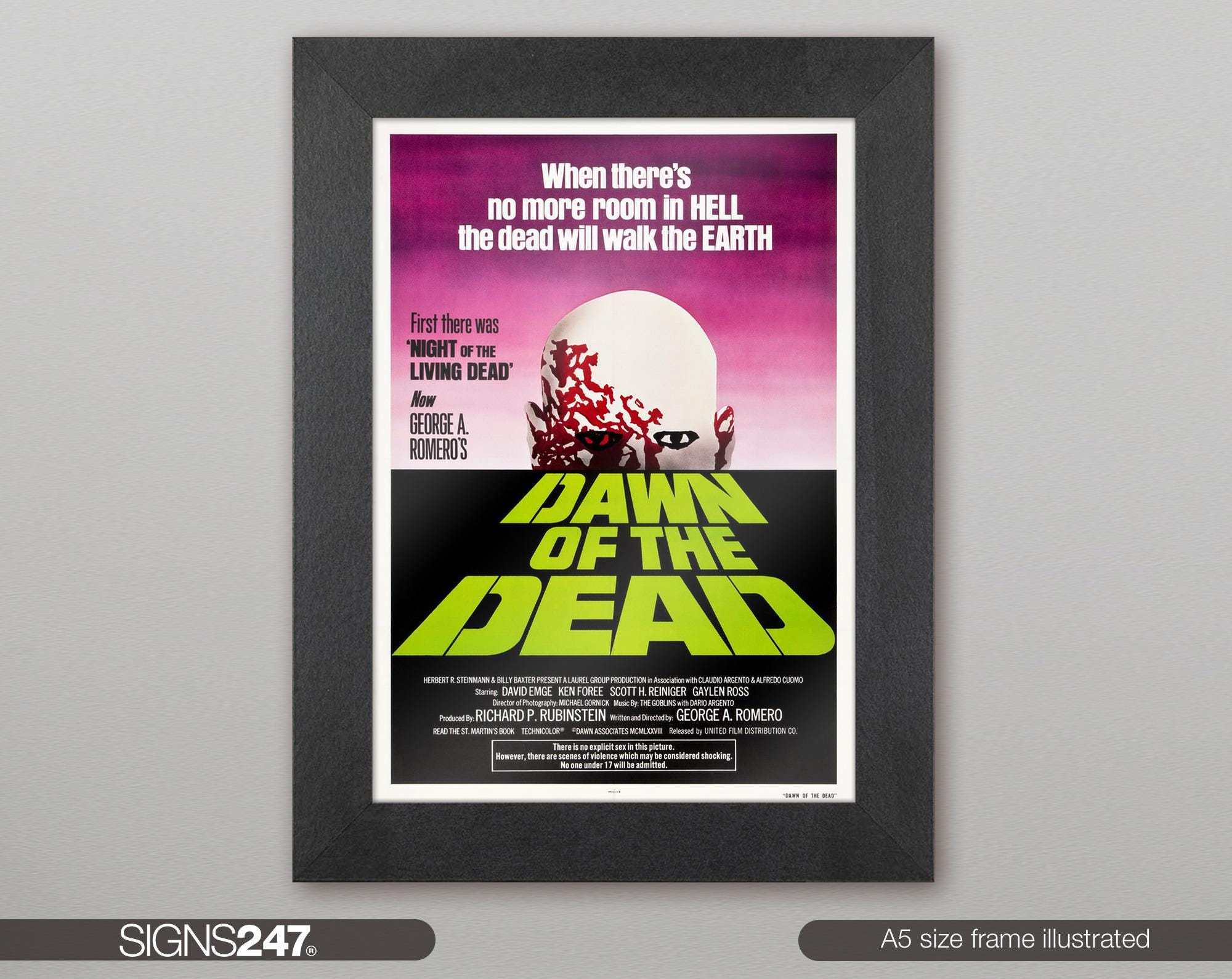 Dawn of the Dead Zombie George Romero Poster | Movie Poster