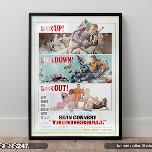Thunderball James Bond 007 Sean Connery Poster | Movie Poster | Movie Prints For Cinema Rooms | Wall Art | Home Decor | A0 A1 A2 A3 A4 A5
