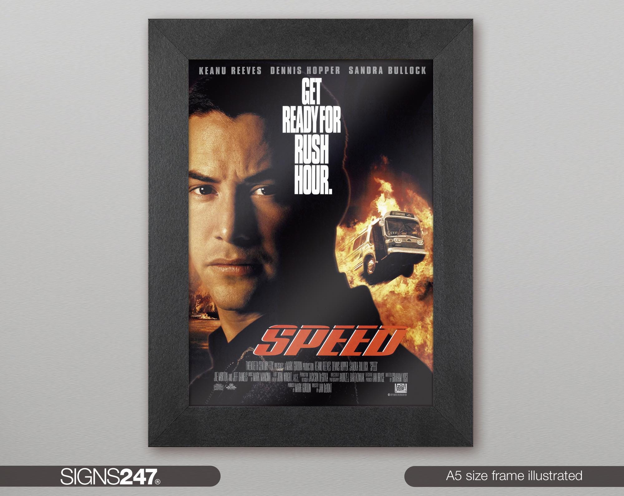 Speed Movie Poster | Keanu Reeves | Dennis Hopper | Sandra Bullock