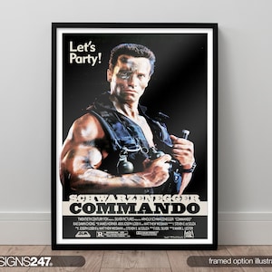 Commando Arnold Schwarzenegger Film Movie Cinema Movie Poster | Movie Prints For Cinema Rooms | Wall Art | Home Decor | A0 A1 A2 A3 A4 A5