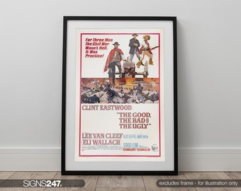 The Good The Bad And The Ugly Clint Eastwood Movie Poster | Movie Prints For Cinema Rooms | Wall Art | Home Decor | A0 A1 A2 A3 A4 A5