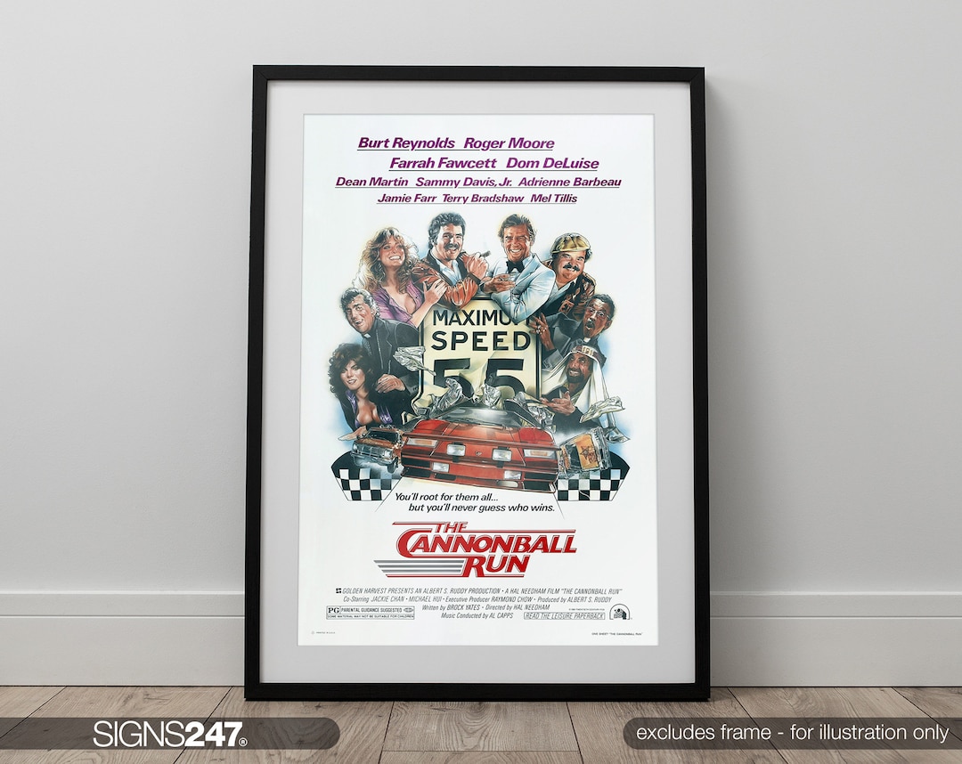 The Cannonball Run 80s Comedy Movie Poster T-shirt Per - Foto 2