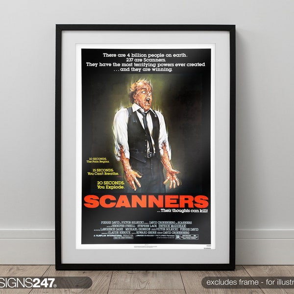 Scanners Poster | Movie Poster | Movie Prints For Cinema Rooms | Wall Art | Home Decor | A0 A1 A2 A3 A4 A5