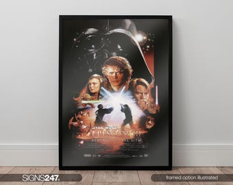 Star Wars Revenge Of The Sith Movie Poster | Samuel L. Jackson | Christopher Lee | Ewan McGregor | 2005 | Wall Art Print | A0 A1 A2 A3 A4 A5