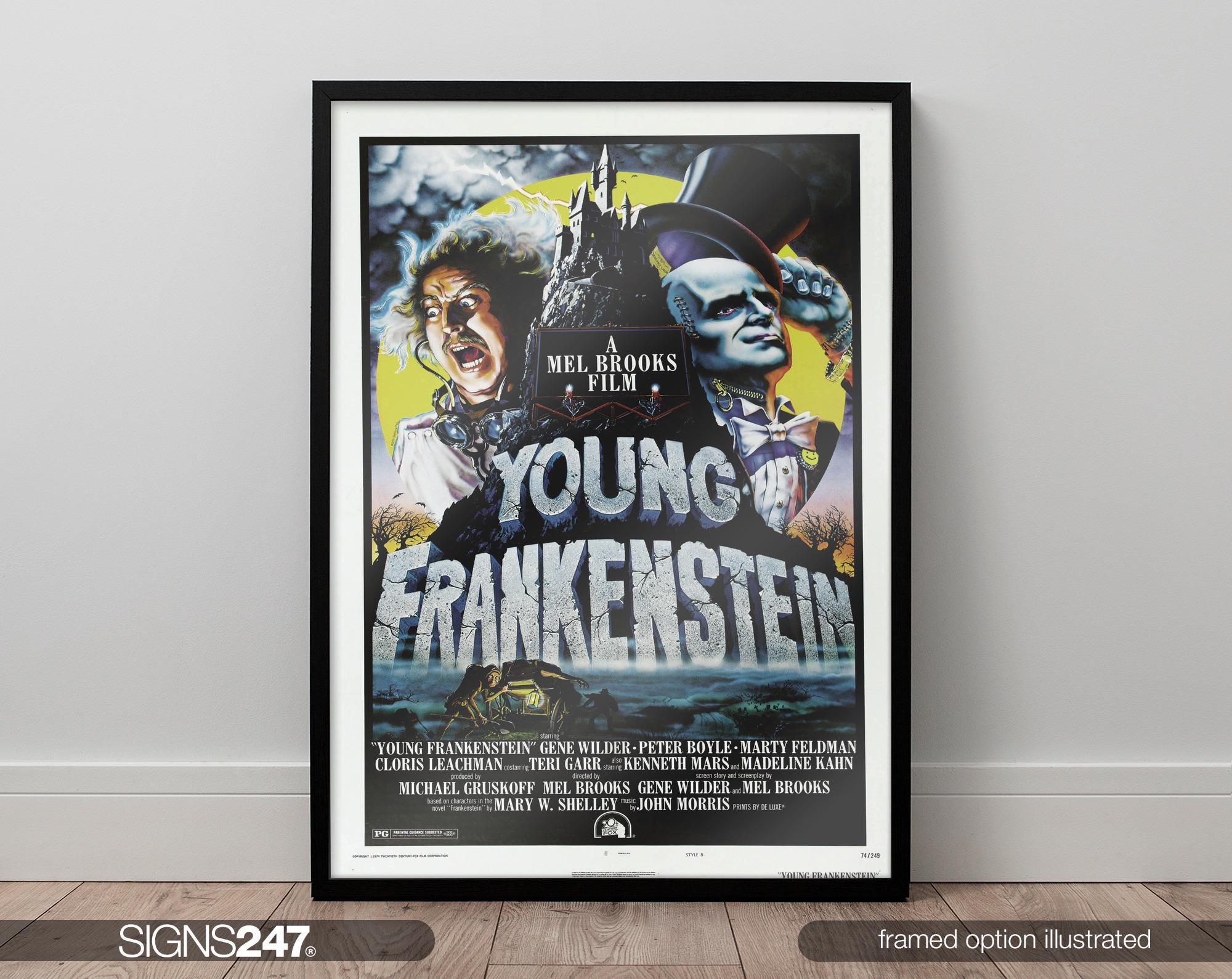 Young Frankenstein Mel Brooks Gene Wilder Poster | Movie Poster | Movie  Prints for Cinema Rooms | Wall Art | Home Decor | A0 A1 A2 A3 A4 A5 - Etsy, image size:2000x1589