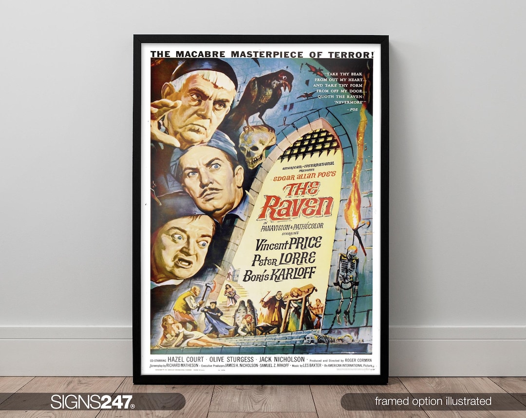 The Raven Movie Poster | Vincent Price | Boris Karloff | Peter Lorre ...
