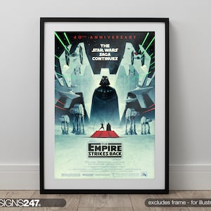 Star Wars The Empire Strikes Back 40th Anniversary Movie Poster | Movie Prints For Cinema Rooms | Wall Art | Home Decor | A0 A1 A2 A3 A4 A5