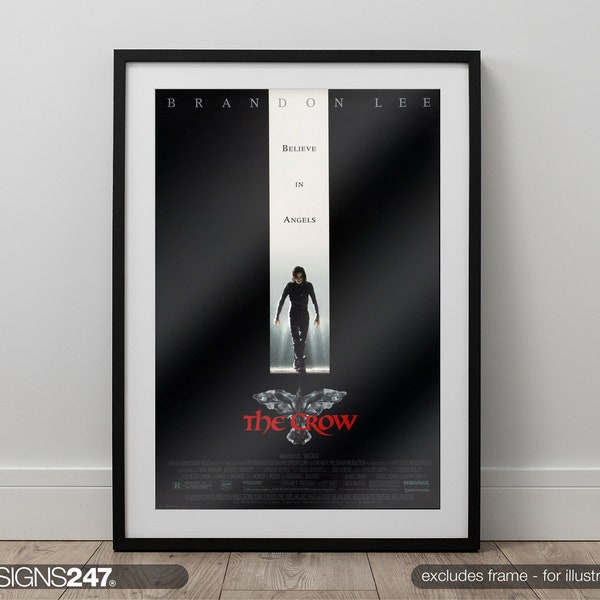 The Crow Poster | Movie Poster | Brandon Lee | 1994 | Movie Prints For Cinema Rooms | Wall Art | Home Decor | A0 A1 A2 A3 A4 A5