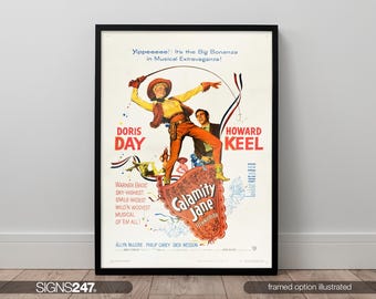 Calamity Jane Poster | Doris Day | Howard Keel | Allyn McLerie | 1953 | Movie Poster | Movie Prints For Cinema Rooms | Wall Art | Home Decor