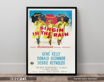 Singin In The Rain Gene Kelly Poster | Movie Poster | Movie Prints For Cinema Rooms | Wall Art | Home Decor | A0 A1 A2 A3 A4 A5