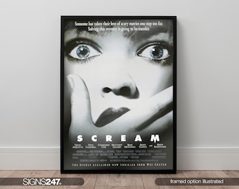 Scream 1996 Poster | Movie Poster | Movie Prints For Cinema Rooms | Wall Art | Home Decor | A0 A1 A2 A3 A4 A5