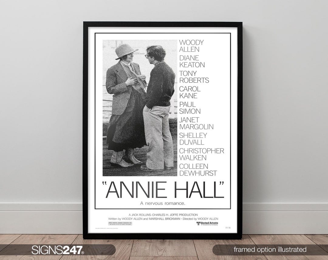 Annie Hall Movie Poster Woody Allen Diane Keaton 1977 Movie 