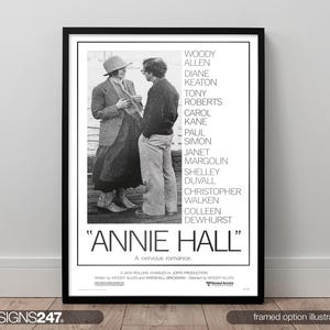 Annie Hall Movie Poster | Woody Allen | Diane Keaton | 1977 | Movie Prints For Cinema Rooms | Wall Art | Home Decor | A0 A1 A2 A3 A4 A5