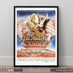 Póster de la película Blazing Saddles / Mel Brooks / Cleavon Little / Gene Wilder / 1974 / Láminas de cine para salas de cine / Arte mural / Decoración del hogar