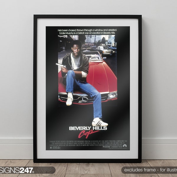 Beverly Hills Cop Poster | Movie Poster | Eddie Murphy | 1984 | Movie Prints For Cinema Rooms | Wall Art | Home Decor | A0 A1 A2 A3 A4 A5