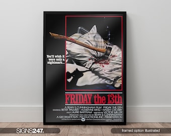 Friday The 13th Poster | Movie Poster | Movie Prints For Cinema Rooms | Wall Art | Home Decor | A0 A1 A2 A3 A4 A5