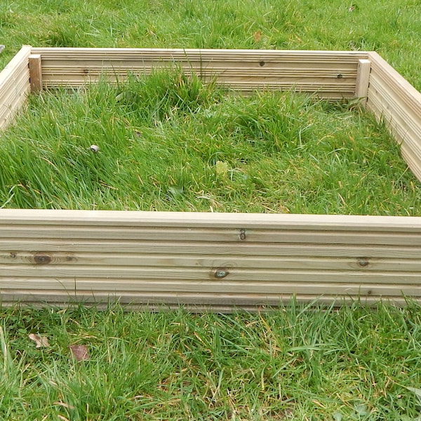 Raised Bed Frame Planter Vegetables Planting Flowers  Decking Timber  120cm X 120cm x 15cm