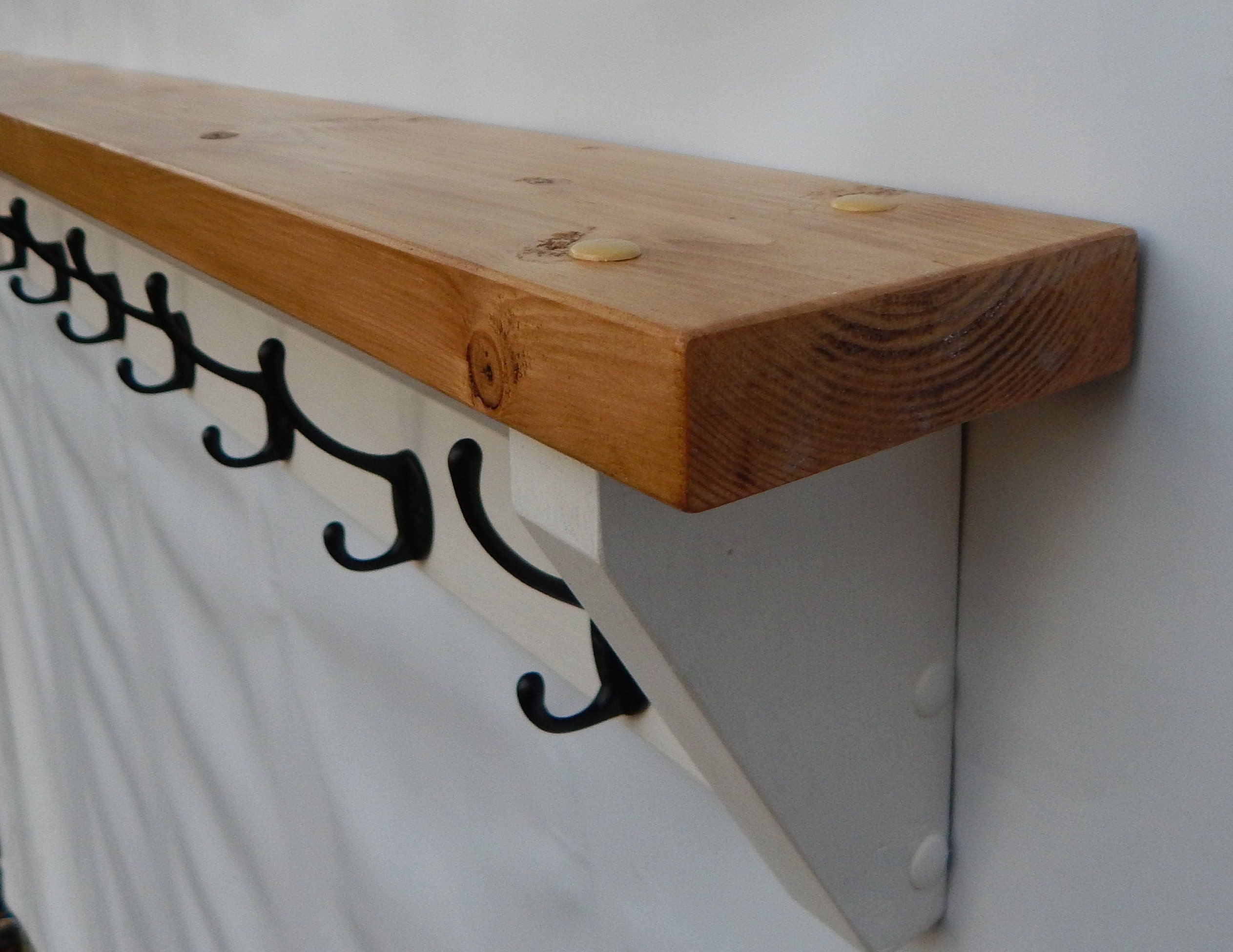 Coat Rack With Shelf Wood Pine Rustic/Vintage Handmade Etsy