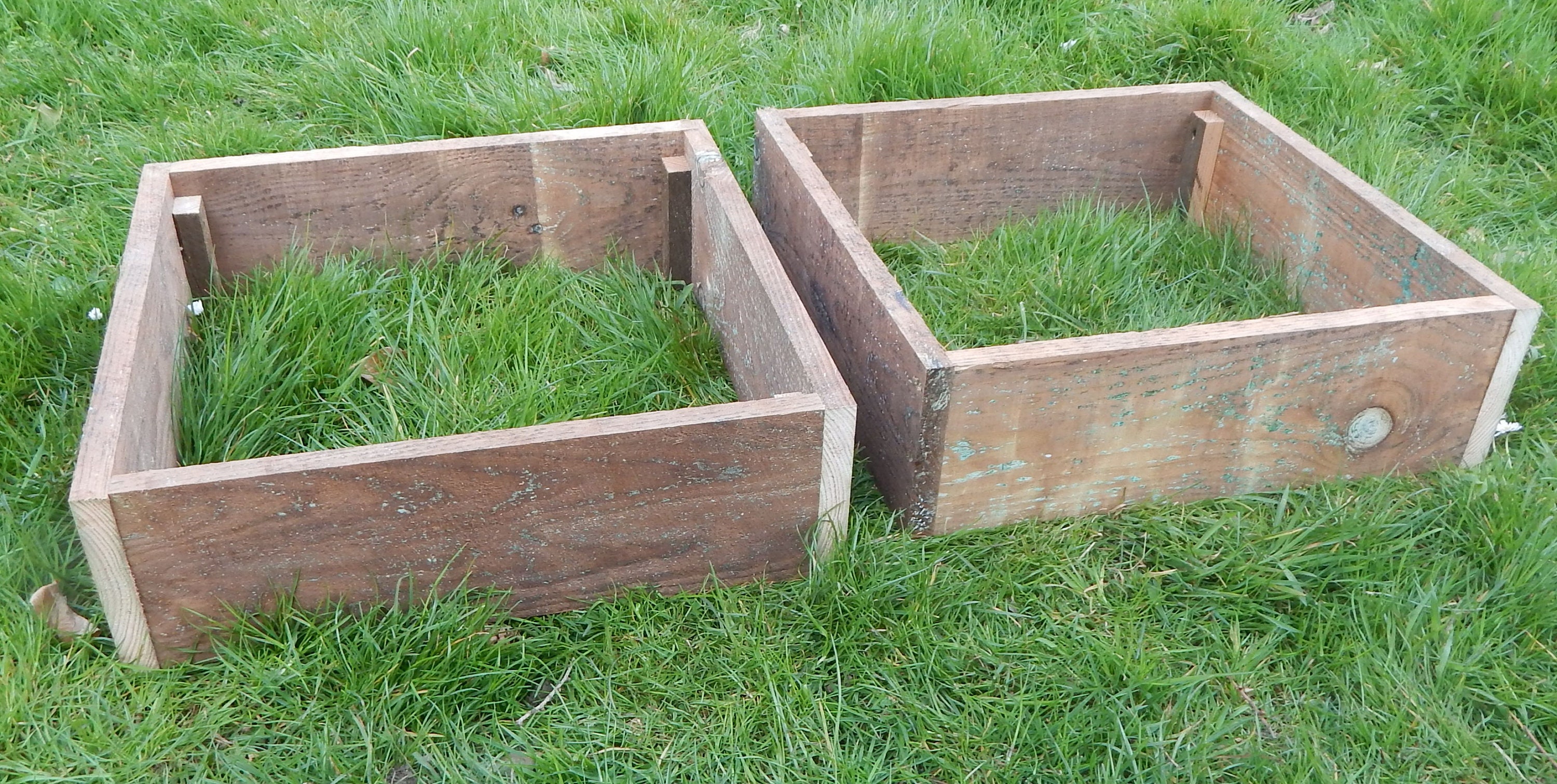 2x Wooden Raised Bed Frame Planters 50cm x 50cm x 15cm Etsy