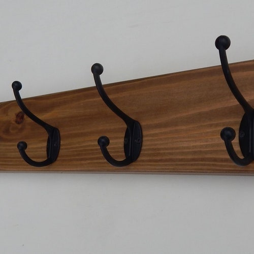 Grey Coat Rack Shelf With Hooks Wall Mounted Rustic Shelf Etsy UK