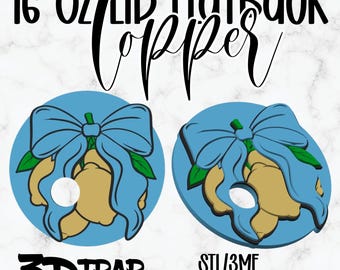 Lemon Bow 16oz Libbey Glass Lid Topper (Digital Download) STL/3MF