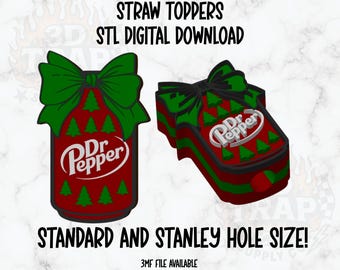 Christmas Doctor P Bow Straw Topper – STL File (Digital Download)