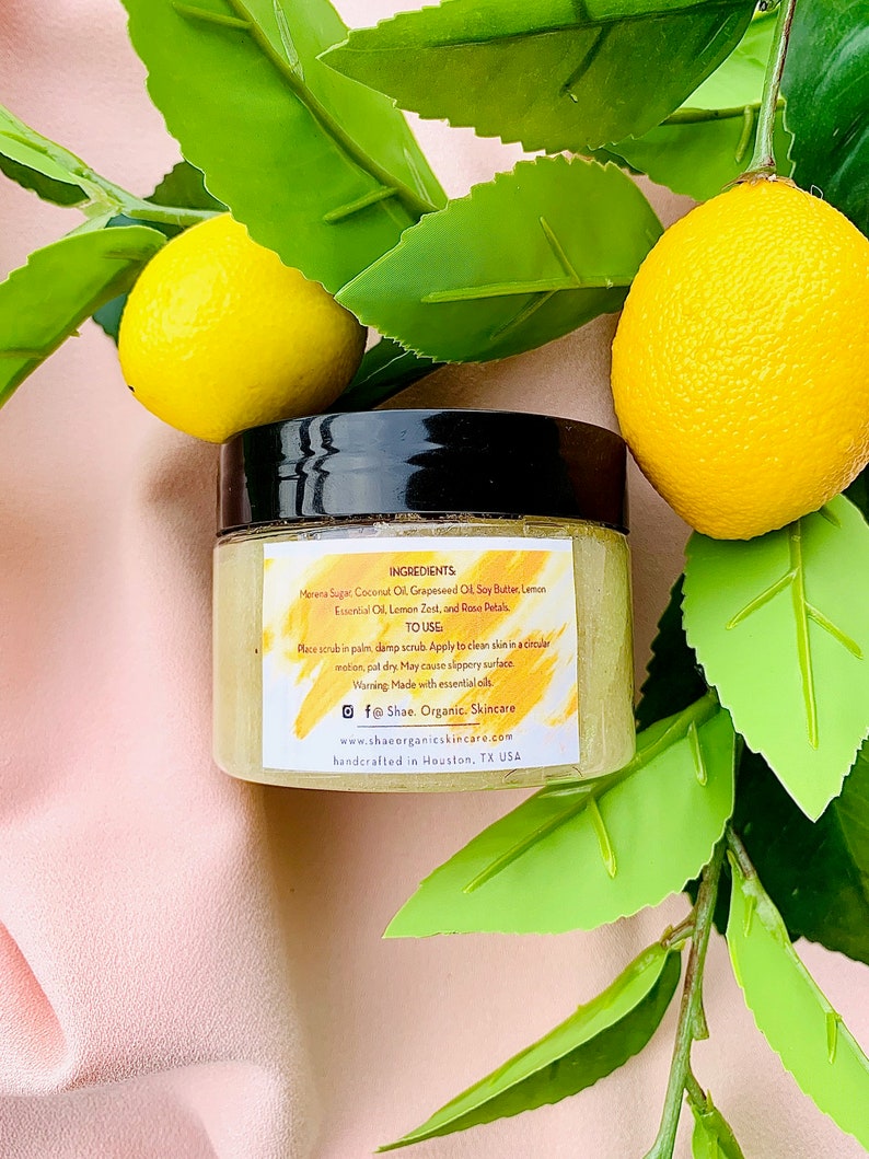 Body Scrub, LEMON BODY SCRUB With Coconut Oil, Morena Sugar, Skin