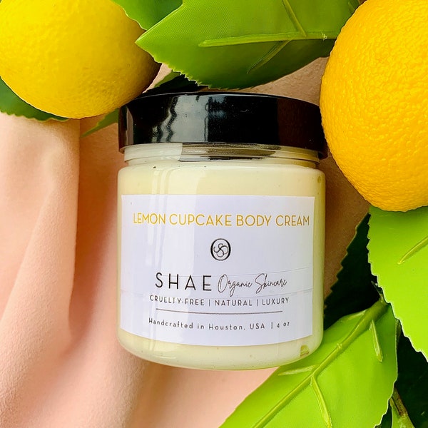 Lemon Cupcake Body Butter |Organic Body Moisturizer |Natural Body Butter |Vegan Body Butter |Skin Moisturizer | Spa Gift for Her| Non-greasy