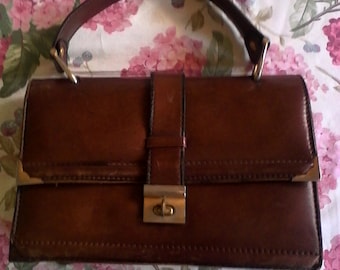 LEATHER HANDBAG // Vintage// 1960