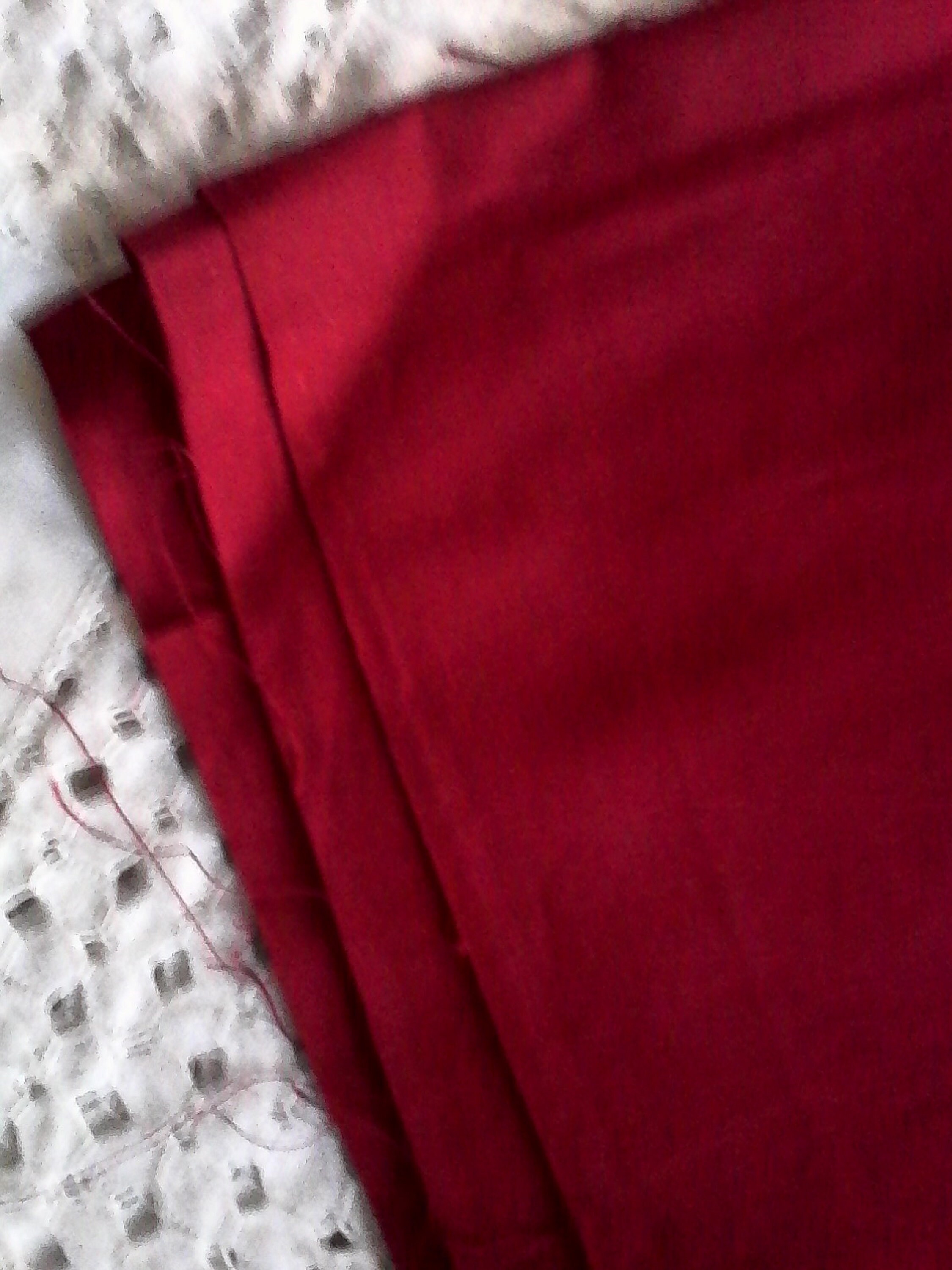 Mercerie // 1 Coupon Toile Tissu Lin Grenat