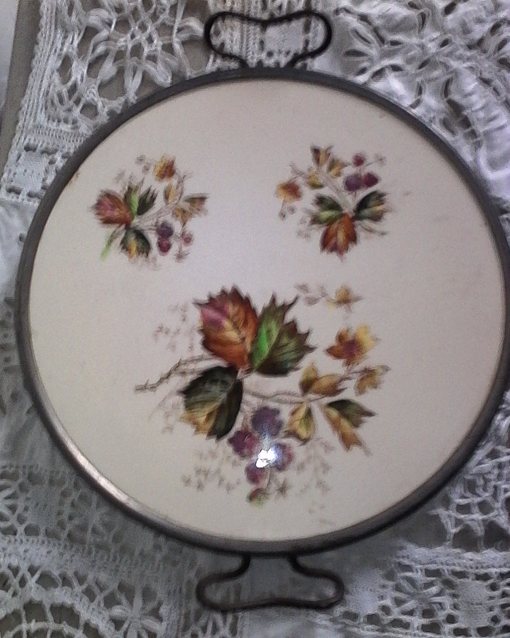 Plateau Céramique // Art Déco Feuillage Automnale et Mures