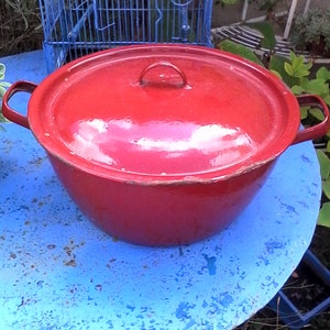 BRICK ENAMEL POT // Vintage // Kitchen Decor Flowers